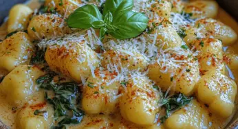Creamy Garlic Spinach Gnocchi