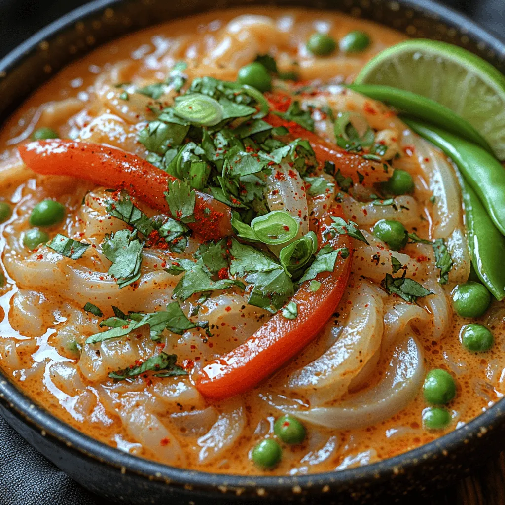 Silky Thai Coconut Curry Noodles is a dish that embodies the rich flavors and vibrant culture of Southeast Asian cuisine. This delicately balanced meal combines the creaminess of coconut milk with aromatic spices and fresh herbs, creating a comforting yet exotic experience that tantalizes the taste buds. Whether you're a seasoned chef or a novice in the kitchen, the allure of this dish lies in its simplicity and versatility. It can easily be tailored to suit various dietary preferences, making it a favorite among food enthusiasts around the globe.