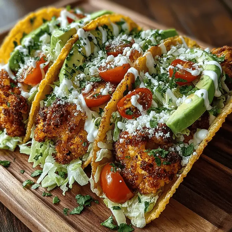 To create the perfect Crispy Buffalo Ranch Cauliflower Tacos, it’s essential to understand the role of each ingredient in the dish. Let’s break down the key components that come together to make this recipe a standout.