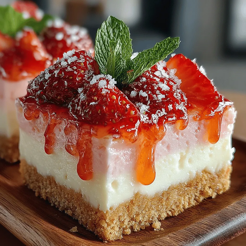 Chilled Berry Delight: Frozen Strawberry Cheesecake Bars