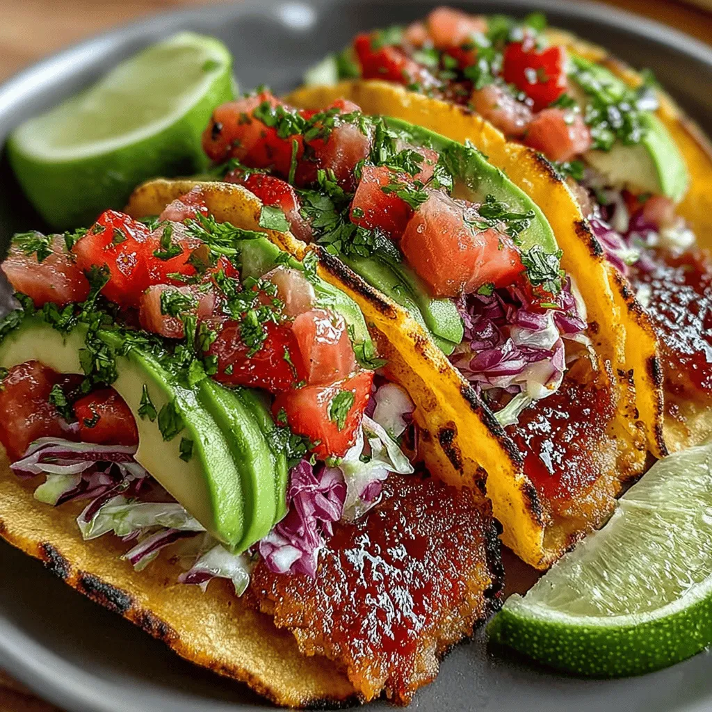 Tropical Tuna Tacos with Strawberry Slaw is a vibrant and refreshing dish that perfectly encapsulates the essence of summer. This unique recipe highlights the delightful combination of fresh sushi-grade tuna, a colorful strawberry slaw, and creamy avocado, all nestled within warm corn tortillas. With every bite, you'll experience a burst of flavors and textures that transport you to a sunny beachside getaway. This dish not only pleases the palate but also offers a plethora of health benefits, making it an excellent choice for anyone seeking a nutritious meal.