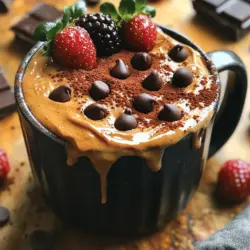 Once your decadent guilt-free chocolate mug cake is baked to perfection, it’s essential to let it cool for a few minutes. This allows the cake to set properly and makes it easier to enjoy. Here’s how to serve it: