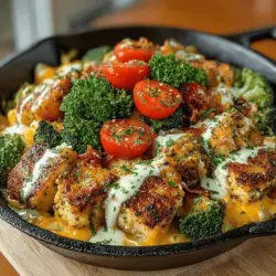 Cheesy Ranch Chicken Broccoli Skillet Recipe