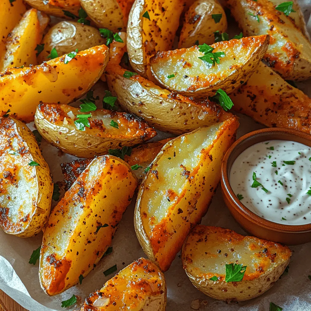 Crunchy Ranch Potato Wedges are a delightful fusion of comfort food and zesty flavor, making them an ideal side dish or snack for any occasion. These potato wedges take the humble russet potato and elevate it to new heights with a crispy exterior that gives way to a soft, fluffy interior. The addition of ranch seasoning introduces a burst of flavor that appeals to a wide audience, from children to adults. Whether you're hosting a casual gathering, preparing a family dinner, or simply indulging in a late-night snack, these crunchy wedges are sure to satisfy.