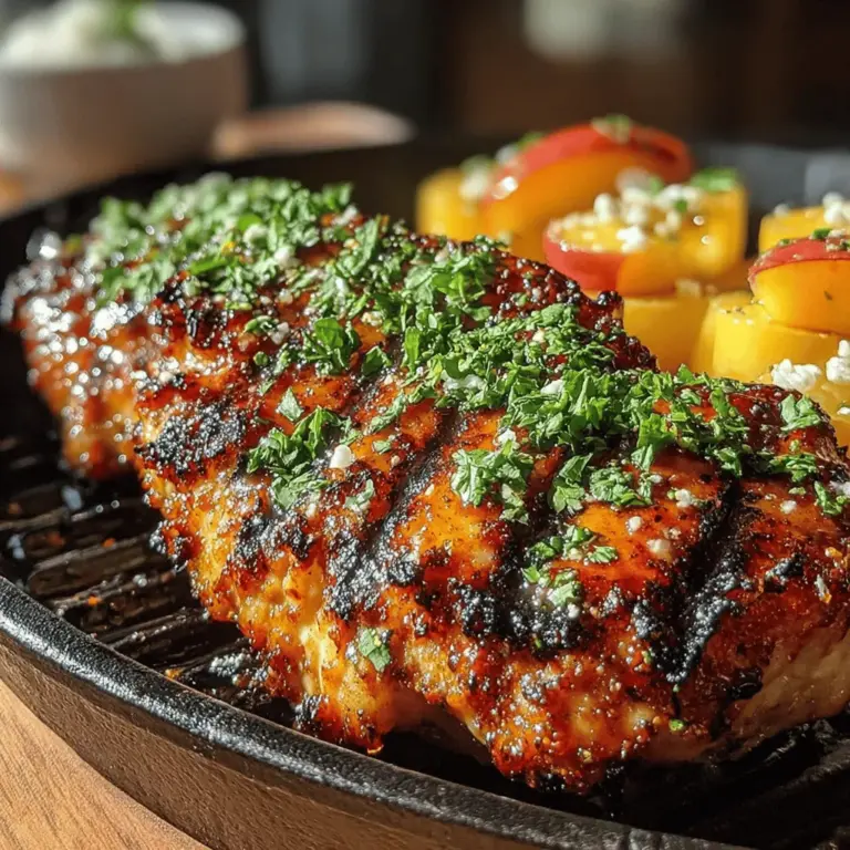 To achieve perfect Peach BBQ Chicken, proper grill preparation is essential. Begin by preheating your grill to medium-high heat, ideally between 375°F to 400°F (190°C to 204°C). If you’re using a gas grill, simply turn on the burners and allow them to heat for about 10-15 minutes. For charcoal grills, light the coals until they are covered with white ash and spread them evenly for direct heat.
