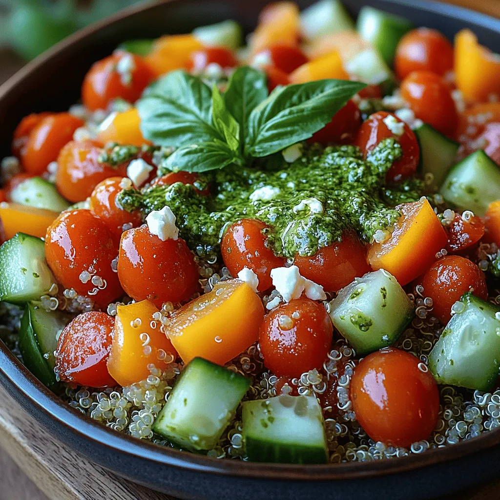 If you’re looking for a vibrant and nutritious dish that encapsulates the freshness of summer while being suitable for any season, then look no further than the Bright Basil Pesto Quinoa Salad. This dish not only satisfies the palate with its delightful combination of flavors but also showcases the incredible versatility of quinoa as a base for salads. The star of this recipe is undoubtedly the homemade basil pesto, which adds a rich, herby depth to the salad, making it a perfect option for everything from a hearty lunch to a light dinner.
