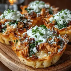 To elevate the Sun-Dried Tomato Chicken Orzo Cups from good to spectacular, achieving that perfect golden crust is essential. Begin by preheating your oven to 375°F (190°C). This temperature is ideal for creating a crispy texture without overcooking the ingredients inside the cups.