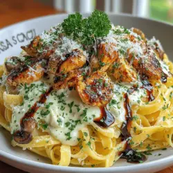 Creamy Balsamic Mushroom Chicken Pasta