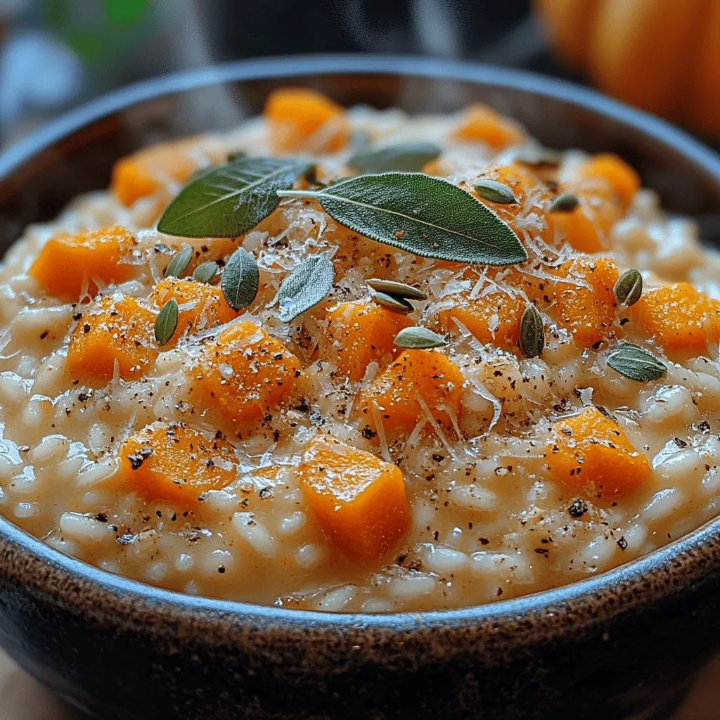As the leaves begin to change and the air turns crisp, there’s nothing quite as comforting as a bowl of creamy risotto. Among the many variations, <strong>Velvet Butternut Squash Risotto</strong> stands out not only for its vibrant color but also for its rich, velvety texture and the warmth it brings to chilly evenings. This dish celebrates the sweetness of butternut squash, complemented by the earthiness of Arborio rice, creating a perfect harmony of flavors that encapsulates the essence of autumn.” /></p>
</p>
<h3>Visual Elements to Enhance Understanding</h3>
</p>
<p>Visual cues play a significant role in the cooking process, especially with a dish as nuanced as Velvet Butternut Squash Risotto. Including clear and engaging images or instructional videos can dramatically enhance the cooking experience, making it easier for home cooks to follow along.</p>
</p>
<p><strong>Suggestions for Relevant Images or Videos:</strong></p>
<p>1. <strong>Step-by-Step Photos</strong>: Capture each stage of the risotto-making process, from roasting the butternut squash to achieving the perfect creamy texture in the risotto. This visual timeline can serve as a guide to ensure that cooks are on the right track.</p>
<p>2. <strong>Finished Dish</strong>: A beautifully plated risotto garnished with fresh herbs and a sprinkle of Parmesan can inspire and entice viewers to replicate the recipe.</p>
<p>3. <strong>Ingredient Layout</strong>: An overhead shot of all the ingredients laid out can help readers visualize what they’ll need before they start cooking.</p>
<p>4. <strong>Cooking Techniques</strong>: Short video clips demonstrating techniques such as stirring the risotto or checking for doneness can be invaluable, particularly for novice cooks.</p>
</p>
<p><strong>Importance of Visual Cues in Cooking:</strong></p>
<p>Incorporating visual elements not only aids in comprehension but also adds an element of excitement and creativity to the cooking process. When readers can see what each step should look like, they are more likely to feel confident in their abilities, leading to better results and a more enjoyable cooking experience.</p>
</p>
<h3>Serving Suggestions</h3>
</p>
<p>Presentation can elevate a dish from ordinary to extraordinary. Velvet Butternut Squash Risotto, with its vibrant color and creamy texture, provides an excellent canvas for beautiful plating.</p>
</p>
<p><strong>Presentation Ideas for an Appealing Dish:</strong></p>
<p>– <strong>Layering</strong>: Start by spooning a portion of risotto into the center of a shallow bowl, then gently spread it outward to create a beautiful base.</p>
<p>– <strong>Height</strong>: Create height on the plate by adding a mound of risotto and then layering additional toppings like sautéed mushrooms or crispy sage.</p>
</p>
<p><strong>Plating Techniques to Enhance Visual Appeal:</strong></p>
<p>– <strong>Use of Color</strong>: Garnish with bright green herbs such as parsley or basil to contrast against the orange hue of the risotto. Edible flowers can also add a pop of color and elegance.</p>
<p>– <strong>Drizzling</strong>: A light drizzle of olive oil or balsamic reduction around the plate can create visual interest and enhance flavor.</p>
</p>
<p><strong>Garnishing Options that Complement the Flavors:</strong></p>
<p>– <strong>Herbs</strong>: Freshly chopped chives, rosemary, or thyme can provide a burst of flavor and a fresh look.</p>
<p>– <strong>Cheese</strong>: A sprinkle of freshly grated Parmesan or Pecorino Romano can add a salty depth that enhances the overall flavor profile.</p>
<p>– <strong>Nuts</strong>: Toasted pine nuts or walnuts can add crunch and a nutty flavor that contrasts beautifully with the creamy risotto.</p>
</p>
<p><strong>Pairing Recommendations:</strong></p>
<p>– <strong>Beverages</strong>: A crisp white wine, such as Sauvignon Blanc or Chardonnay, complements the creamy texture and sweetness of the butternut squash. For a non-alcoholic option, a sparkling water with a hint of lemon can refresh the palate.</p>
<p>– <strong>Side Dishes</strong>: A simple arugula salad dressed with lemon vinaigrette pairs wonderfully, providing a peppery contrast to the rich risotto. Roasted seasonal vegetables could also serve as a delicious side.</p>
</p>
<p><strong>Cultural or Traditional Pairings:</strong></p>
<p>In Italian cuisine, risotto is often served as a first course (primo) rather than a main dish. It can be accompanied by a small portion of protein, such as grilled chicken or fish, to create a complete meal. Incorporating Italian bread, like focaccia, can add an authentic touch and enhance the dining experience.</p>
</p>
<h3>Nutritional Information</h3>
</p>
<p>Understanding the nutritional profile of Velvet Butternut Squash Risotto can help you appreciate its health benefits while enjoying a delicious meal.</p>
</p>
<p><strong>Breakdown of Key Nutrients per Serving:</strong></p>
<p>– <strong>Calories</strong>: Approximately 350 calories per serving</p>
<p>– <strong>Carbohydrates</strong>: 60g</p>
<p>– <strong>Protein</strong>: 9g</p>
<p>– <strong>Fat</strong>: 10g</p>
<p>– <strong>Fiber</strong>: 4g</p>
</p>
<p><strong>Highlighting Health Benefits of the Dish:</strong></p>
<p>Butternut squash is rich in vitamins A and C, promoting eye health and boosting the immune system. The addition of ingredients like vegetable broth and olive oil provides healthy fats and nutrients that contribute to overall well-being.</p>
</p>
<p><strong>Caloric Content and Macronutrient Distribution:</strong></p>
<p>This risotto is balanced in its macronutrient distribution, making it a satisfying yet light option for a meal. By adjusting the portions and adding more vegetables or lean protein, one can tailor the dish to fit various dietary needs.</p>
</p>
<p><strong>Dietary Considerations:</strong></p>
<p>– <strong>Gluten-Free</strong>: This recipe is naturally gluten-free, making it an excellent option for those with gluten sensitivities.</p>
<p>– <strong>Vegan Adaptations</strong>: To make the risotto vegan, simply replace the butter and cheese with plant-based alternatives, such as vegan butter and nutritional yeast for a cheesy flavor.</p>
</p>
<p><strong>Addressing Common Dietary Restrictions:</strong></p>
<p>For those following a low-carb diet, consider reducing the amount of Arborio rice and incorporating more vegetables like zucchini or spinach for a similar texture. Alternatively, you can use cauliflower rice for a lower-carb version.</p>
</p>
<h3>Cultural Significance and Variations</h3>
</p>
<p>Velvet Butternut Squash Risotto is not just a delicious meal; it also carries a rich cultural significance rooted in Italian culinary traditions.</p>
</p>
<p><strong>Historical Context of the Recipe:</strong></p>
<p>Risotto originated in Northern Italy, where rice is a staple crop. The technique of slow-cooking rice with broth creates a creamy texture that has become a hallmark of Italian cuisine. The addition of seasonal ingredients like butternut squash showcases the Italian tradition of using fresh, local produce.</p>
</p>
<p><strong>Origins and Evolution Over Time:</strong></p>
<p>Over the years, risotto has evolved from a simple peasant dish to a gourmet staple featured in high-end restaurants. Chefs worldwide have embraced this versatile dish, creating countless variations that reflect regional ingredients and culinary styles.</p>
</p>
<p><strong>Regional Variations and Their Unique Twists:</strong></p>
<p>In Italy, different regions have developed their own takes on risotto. For example, Risotto alla Milanese features saffron for a distinct yellow color, while Risotto al Nero di Seppia incorporates cuttlefish ink for a dramatic presentation. These variations highlight the adaptability of risotto to various flavors and ingredients.</p>
</p>
<p><strong>Modern Adaptations:</strong></p>
<p>Contemporary chefs often experiment with risotto by infusing it with global flavors, such as adding miso for a Japanese twist or incorporating spices like garam masala for an Indian flair. These adaptations invite home cooks to explore and personalize traditional recipes.</p>
</p>
<p><strong>How to Experiment with Flavors and Textures:</strong></p>
<p>Feel free to play with the foundational recipe. Adding roasted garlic or caramelized onions can deepen the flavor, while incorporating various vegetables like spinach, peas, or mushrooms can add freshness and texture. You can also try using different types of rice, such as farro or quinoa, for a unique twist.</p>
</p>
<h3>Conclusion</h3>
</p>
<p>Velvet Butternut Squash Risotto is more than just a dish; it’s a celebration of flavors, textures, and culinary traditions. With its creamy consistency and rich taste, this risotto invites you into the world of Italian cooking, offering the joy of preparing and sharing meals with loved ones.</p>
</p>
<p>As you embark on this culinary journey, remember to savor each step, from selecting fresh ingredients to plating your masterpiece. Cooking is not just about feeding the body; it’s about nourishing the soul and creating lasting memories. So gather your ingredients, take your time, and enjoy the process. Whether sharing this dish with family or enjoying it solo, Velvet Butternut Squash Risotto will surely be a delightful experience that warms the heart and satisfies the palate. Explore, experiment, and relish the art of cooking—one delicious risotto at a time.</p>
</div>