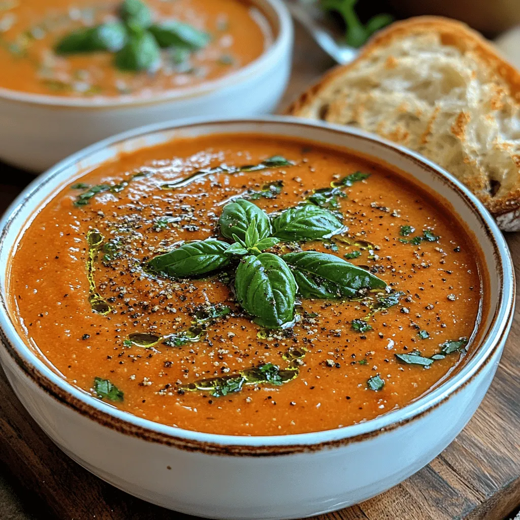 Indulge in the rich flavors of a classic Creamy Roasted Tomato Bisque, a comforting and satisfying dish perfect for any season. This hearty soup not only embraces the luscious taste of ripe tomatoes but also combines aromatic herbs and creamy goodness to elevate your dining experience. Whether enjoyed as a starter, a light meal, or paired with crusty bread for a fulfilling lunch, tomato bisque has a way of warming the soul and tantalizing the taste buds.