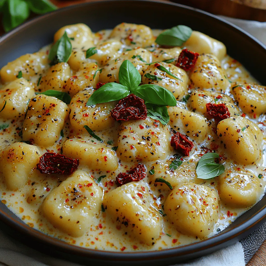 Creamy Sun-Dried Tomato Gnocchi is more than just a meal; it's an experience that brings together a harmonious blend of flavors and textures. This dish has gained immense popularity for its rich and velvety sauce, perfectly enveloping soft, pillowy gnocchi. The addition of sun-dried tomatoes elevates the dish further, infusing it with a tangy sweetness that beautifully contrasts the creamy base. This recipe is not only a feast for the palate but also a visual delight, making it an ideal choice for both weeknight dinners and special occasions.