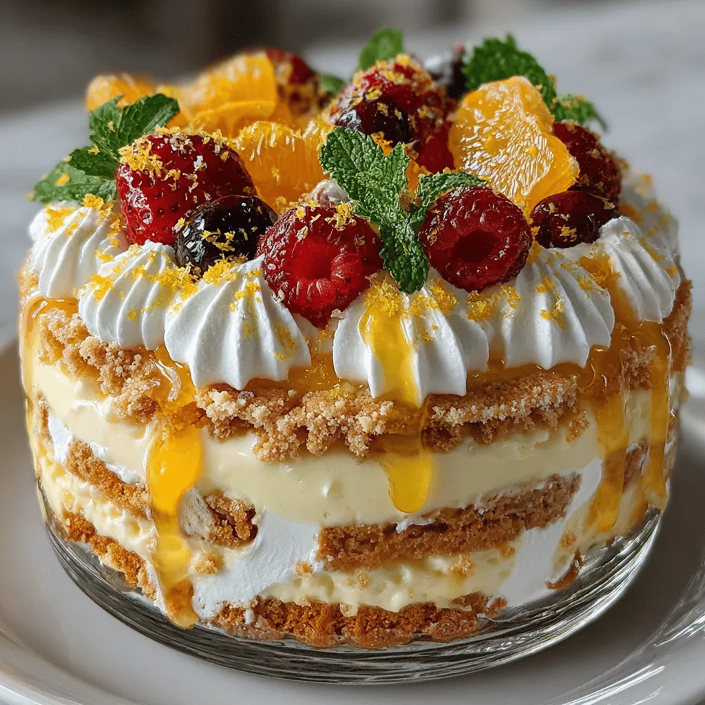If you're searching for a delightful dessert that captures the essence of summer while offering a refreshing twist, look no further than the Zesty Lemon Bliss Icebox Cake. This no-bake treat combines the bright, tangy flavor of lemon with the smooth sweetness of cream, resulting in a dessert that is as pleasing to the palate as it is to the eye. Perfect for warm weather gatherings or simply to satisfy your sweet tooth, this icebox cake is a celebration of simplicity and taste.