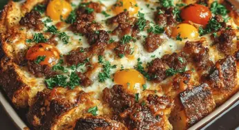 Savory Breakfast Croissant Casserole