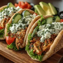 Creamy Dill Ranch Chicken Pita Pockets: A Flavorful Delight