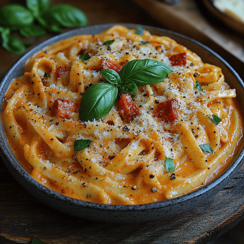 Creamy Roasted Red Pepper Pasta is a dish that perfectly embodies the harmony of flavors and textures, making it a favorite among pasta enthusiasts and home cooks alike. With its luscious, velvety sauce made from sweet, roasted red peppers, this recipe transforms a simple bowl of pasta into a delightful culinary experience. The vibrant orange hue of the sauce, coupled with the rich creaminess, creates an inviting presentation that appeals to both the eye and the palate.
