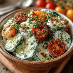 As the warm sun graces our days and gatherings become more frequent, the allure of refreshing salads beckons us into the kitchen. Among the many options, the creamy cucumber dill salad stands out as a perfect companion for picnics, barbecues, or simply a light side dish for any meal. This recipe captures the essence of summer with its crisp cucumbers enveloped in a rich, tangy dressing that strikes a delightful balance between indulgence and health. In this article, we will guide you through the ingredients, preparation steps, and the benefits of each element, ensuring that this creamy cucumber dill salad becomes a cherished addition to your culinary repertoire.
