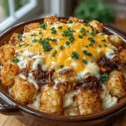 Cheesy Ranch Chicken Tater Tot Delight: Recipe Instructions and Serving Suggestions