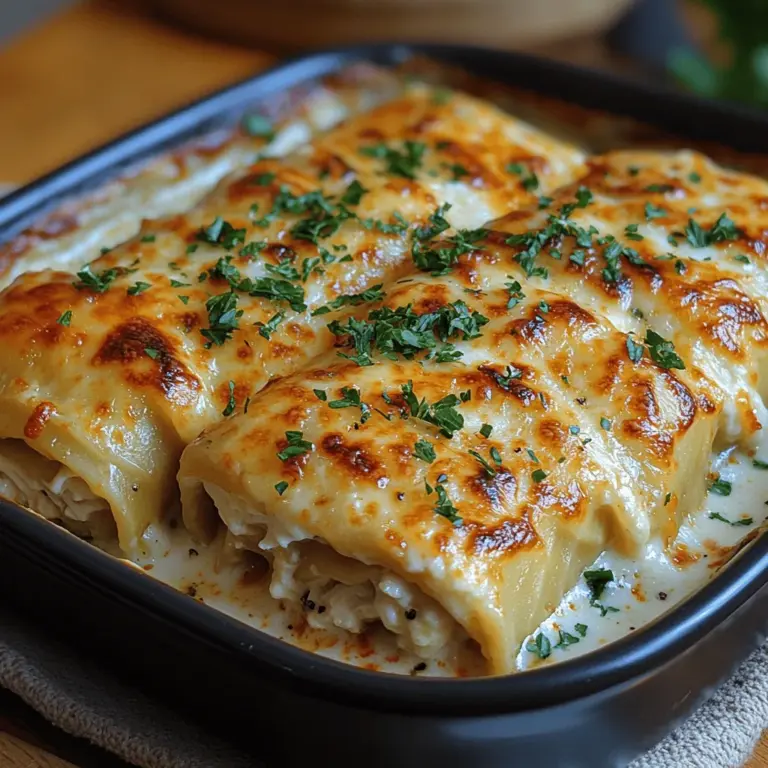If you're in search of a comforting and indulgent dish that brings a delightful twist to traditional lasagna, look no further than Creamy Chicken Alfredo Lasagna Rolls. This recipe combines the beloved flavors of classic lasagna with the creamy richness of Alfredo sauce, resulting in a meal that is both satisfying and delicious. Perfect for busy weeknights or family gatherings, this dish is not only easy to prepare but also appeals to both adults and children alike, making it a versatile choice for any occasion.