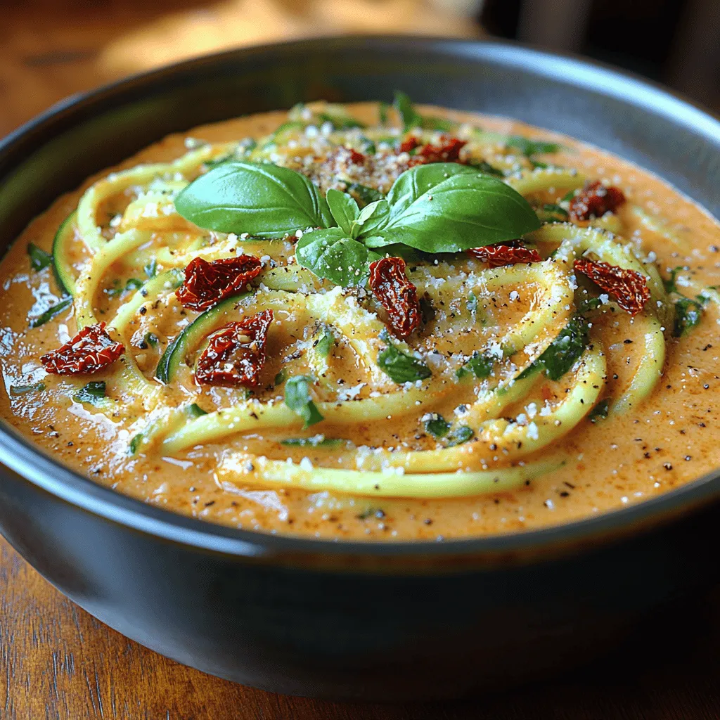 In the world of healthy eating, finding satisfying dishes that cater to various dietary preferences can be a challenge. Enter the creamy sun-dried tomato zoodles—a delightful dish that not only pleases the palate but also supports a healthier lifestyle. This recipe transforms traditional pasta into a nutrient-dense option by using zucchini noodles, affectionately known as zoodles. With their vibrant flavor and creamy texture, sun-dried tomato zoodles offer a gourmet experience without the guilt associated with conventional pasta.