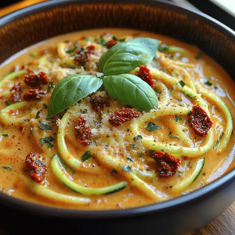 In the world of healthy eating, finding satisfying dishes that cater to various dietary preferences can be a challenge. Enter the creamy sun-dried tomato zoodles—a delightful dish that not only pleases the palate but also supports a healthier lifestyle. This recipe transforms traditional pasta into a nutrient-dense option by using zucchini noodles, affectionately known as zoodles. With their vibrant flavor and creamy texture, sun-dried tomato zoodles offer a gourmet experience without the guilt associated with conventional pasta.