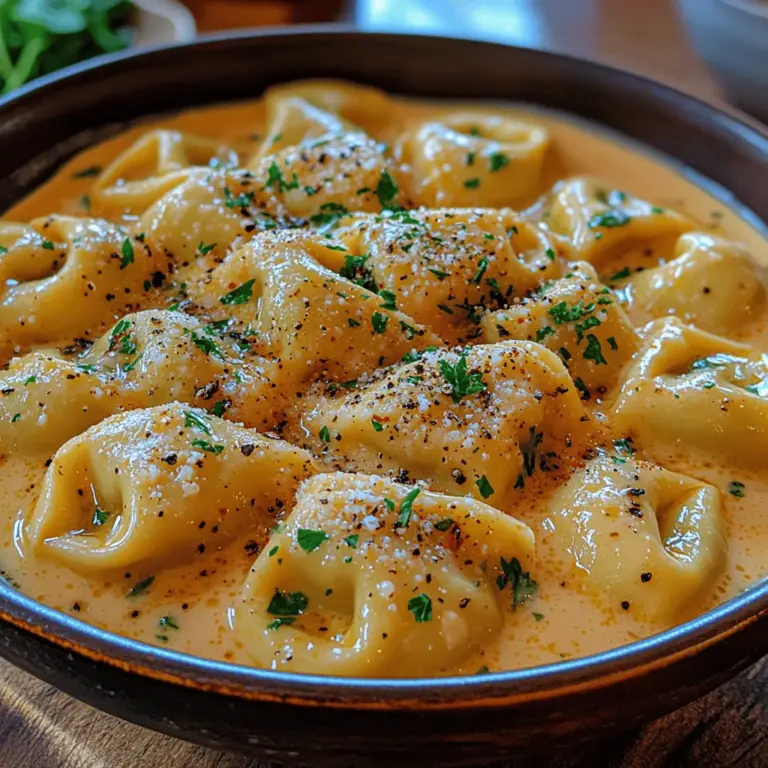 Creamy Garlic Parmesan Tortellini is a rich and indulgent dish that combines tender pasta filled with savory cheese and a luscious garlic-infused cream sauce. This dish is not just a meal; it’s a celebration of flavors that brings comfort and warmth to any dining table. Originating from the Emilia-Romagna region of Italy, tortellini has captivated food lovers worldwide with its unique shape and delectable fillings. The addition of a creamy garlic Parmesan sauce elevates this dish, offering a perfect blend of creaminess, nuttiness, and aromatic flavors.