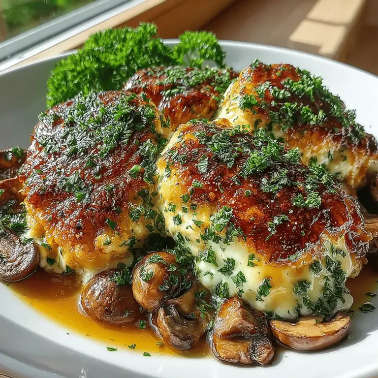 Garlic Butter Chicken & Mushroom Delight is a dish that beautifully marries comfort with elegance, making it perfect for both casual weeknight dinners and special occasions. Picture tender, juicy chicken breasts enveloped in a rich garlic butter sauce, accompanied by earthy mushrooms that add depth and texture to each bite. This recipe stands out not only for its flavor but also for its simplicity, allowing busy individuals and families to create a restaurant-quality meal without spending hours in the kitchen.