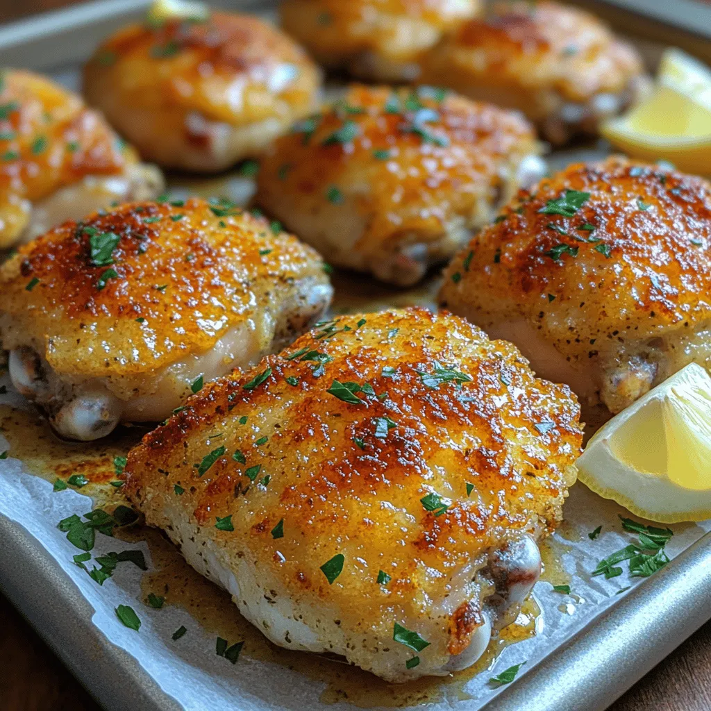 Garlic Parmesan Crusted Chicken Thighs are a culinary masterpiece that combines crispy, golden-brown skin with a rich, savory flavor profile. This dish elevates the humble chicken thigh, transforming it into an irresistible meal that is perfect for family dinners or entertaining guests. The harmony of garlic and Parmesan creates a mouthwatering aroma that fills the kitchen, inviting everyone to gather around the table.