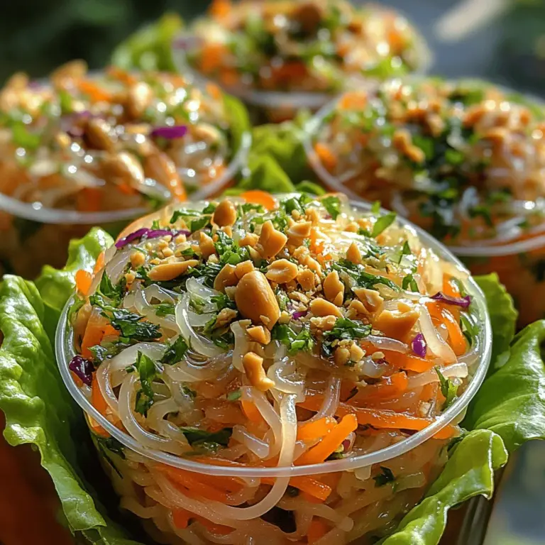 In the realm of culinary delights, few dishes can boast the vibrant colors, refreshing flavors, and satisfying textures that Crunchy Thai Noodle Salad Cups offer. This recipe is a celebration of fresh ingredients, expertly combined to create a light yet fulfilling meal that appeals to a wide range of palates. Whether you’re seeking a unique appetizer for your next gathering, a party dish that stands out, or a delightful option for a light lunch, these salad cups are versatile enough to fit any occasion.