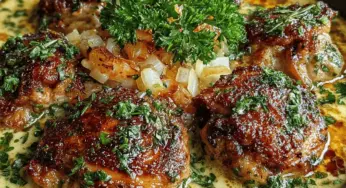 Creamy Garlic Herb Chicken Thighs: A Flavorful Culinary Delight