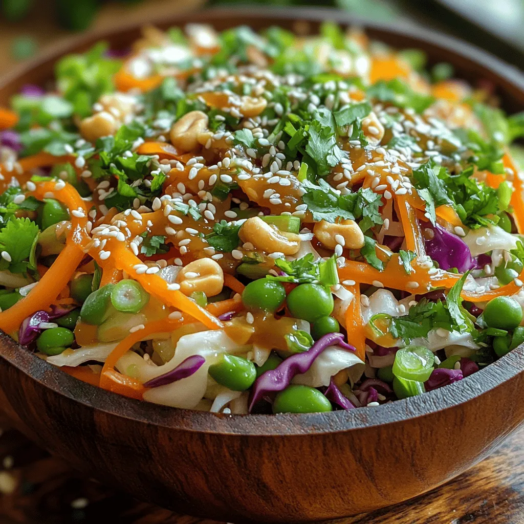 Crunchy Asian Slaw with Peanuts is a refreshing and vibrant dish that perfectly balances texture, color, and flavor. This slaw is not only visually appealing but also packed with nutrients, making it a fantastic addition to any meal. The combination of crisp vegetables and the satisfying crunch of peanuts creates a delightful experience for the palate, embodying the essence of Asian cuisine through its use of fresh, bright ingredients and bold flavors.
