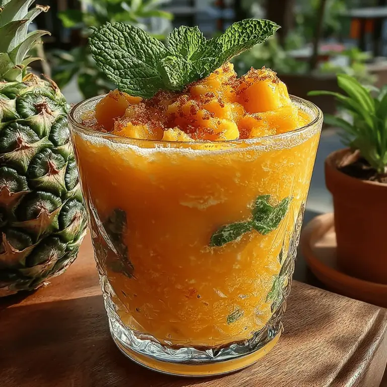 In the quest for the perfect refreshment, few drinks can match the vibrant allure of smoothies. Among the myriad of options available, the Tropical Bliss Frozen Mango Pineapple Smoothie stands out as a delightful escape to a sun-kissed paradise. This invigorating recipe combines the natural sweetness of ripe mangoes and juicy pineapples with the creaminess of Greek yogurt, creating a beverage that is both decadent and nourishing. Ideal for a quick breakfast, an afternoon pick-me-up, or a post-workout treat, this smoothie is not just a drink; it's a tropical experience.