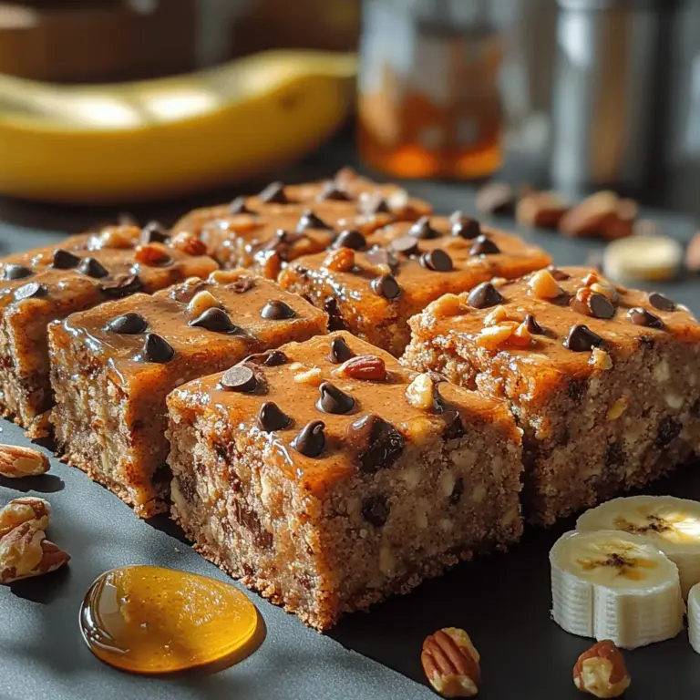 In the quest for healthy yet satisfying snacks or desserts, the Choco-Nutty Banana Bliss Bars emerge as a delightful solution. Combining the rich flavors of ripe bananas, velvety chocolate, and crunchy nuts, these bars are not only delicious but also packed with nutritional benefits. They serve as an ideal treat for those seeking a quick energy boost or a wholesome addition to their diet.