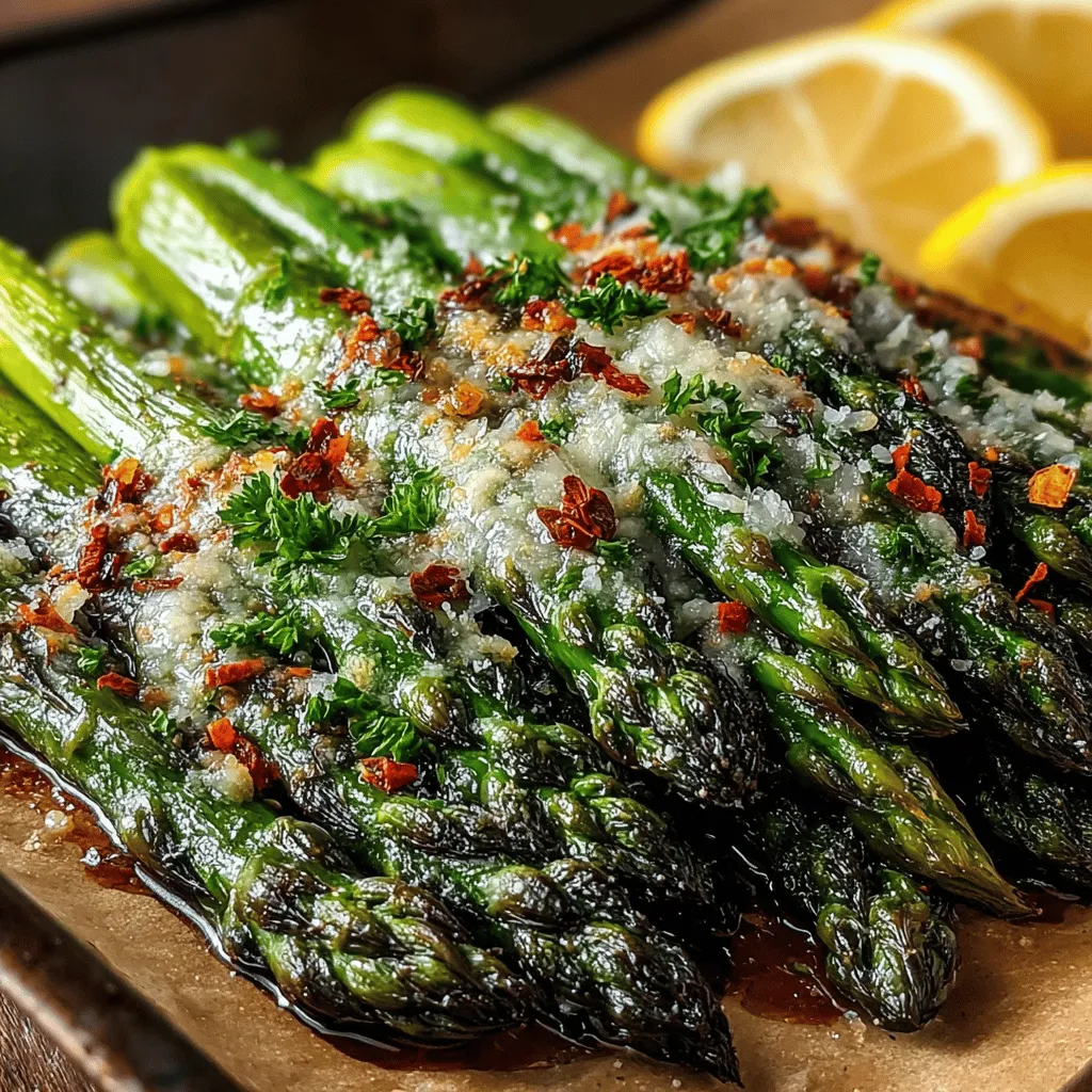 Garlic Butter Parmesan Asparagus is a culinary delight that perfectly balances flavor and nutrition, making it an excellent side dish for any meal. This recipe showcases the vibrant green spears of asparagus, enhanced by the rich and savory combination of garlic and butter, and finished with a generous sprinkle of Parmesan cheese. Whether you're hosting a dinner party or simply looking to elevate your weeknight meals, this dish is sure to impress. Its appeal lies not only in its taste but also in its simplicity; it can be prepared in under 20 minutes, allowing you to serve up a restaurant-quality side without the fuss.